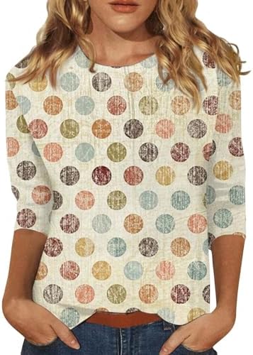 Blouses & Button-Down Shirts | Womens  3/4 Sleeve T Shirts For Casual Loose Trendys 3/4 Sleeve Length Tops Stylish Printed Shirts’s T-Shirts Blouses & Button-Down Shirts Blouses & Button-Down Shirts