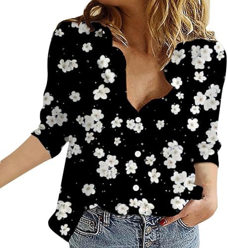 Blouses & Button-Down Shirts | Womens  Button Down Shirts Business Casual Dress Shirts Long Sleeve Floral Blouses Lapel V Neck Cardigan With Pockets Blouses & Button-Down Shirts Blouses & Button-Down Shirts