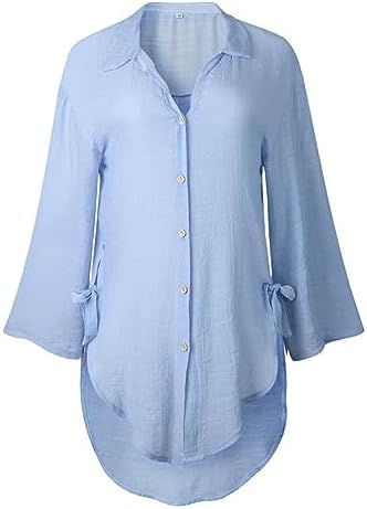 Blouses & Button-Down Shirts | Womens  Button Up Boyfriend Shirt For’s Blouse Shirt Ladies Dress Button Loose Casual Tops T-Shirt Cotton Long Blouses & Button-Down Shirts Blouses & Button-Down Shirts