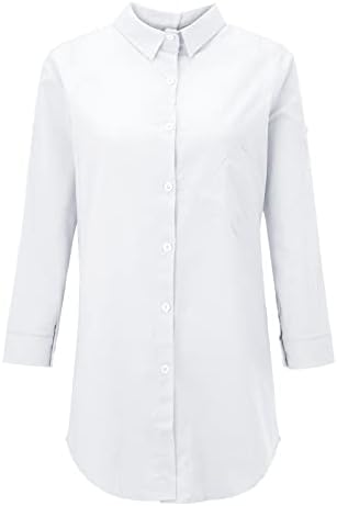 Blouses & Button-Down Shirts | Womens  Cotton Linen Shirts Long Sleeve Solid Color Button Down Shirt With Pockets Comfy Oversized Texture Work Dress Blouse Blouses & Button-Down Shirts Blouses & Button-Down Shirts