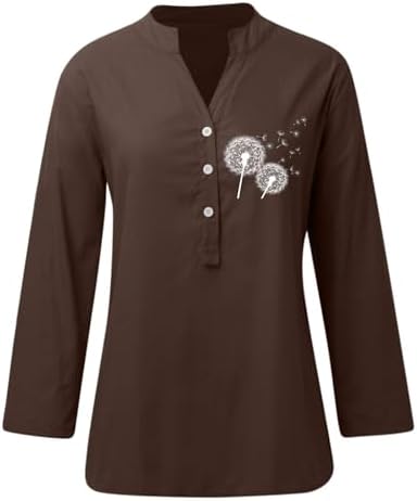 Blouses & Button-Down Shirts | Womens  Fashion Solid Casual Printed Stand Button Up Long Sleeve Shirt Top Cotton Button Shirts For Blouses & Button-Down Shirts Blouses & Button-Down Shirts