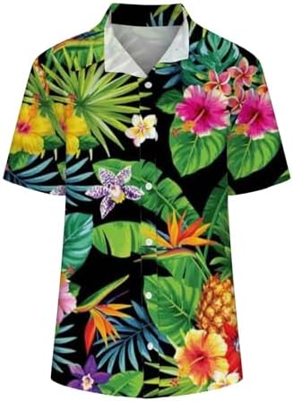 Blouses & Button-Down Shirts | Womens  Hawaiian Tops For Cool Summer Floral Tropical Graphic T Shirt Short Sleeve Button Up Lapel Tops Casual Tunic Blouses & Button-Down Shirts Blouses & Button-Down Shirts