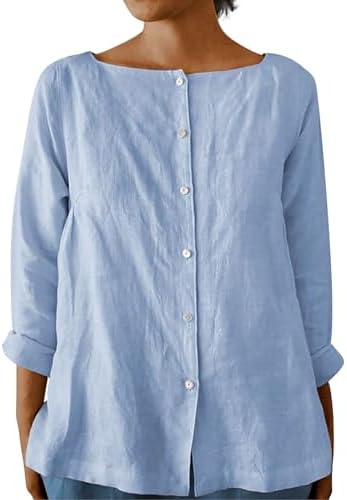 Blouses & Button-Down Shirts | Womens  Linen Button Down Shirt Drop Shoulder Beach Shirt Comfy Plus Size Blouses Lighweight Summer Coverup Vacation Outfits Blouses & Button-Down Shirts Blouses & Button-Down Shirts