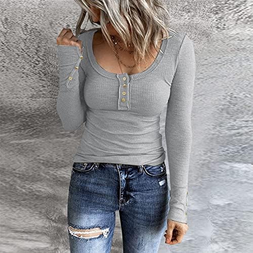 Blouses & Button-Down Shirts | Womens  Long Sleeve Shirts Square Neck Slim Fit Autumn Winter Casual Solid Color Trendy Shirt Thermal Button Tops Blouses & Button-Down Shirts Blouses & Button-Down Shirts