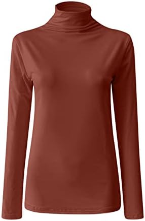 Blouses & Button-Down Shirts | Womens  Long Sleeve T Shirt For Running Casual Solid Long Sleeve Mock Turtleneck Blouse Tops Slim Fit Blouses & Button-Down Shirts Blouses & Button-Down Shirts