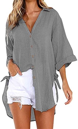 Blouses & Button-Down Shirts | Womens  Loose Blouse Casual Button Ladies Long T Shirt Shirt Tops Dresss’s Blouse Shirts T Shirts Blouses & Button-Down Shirts Blouses & Button-Down Shirts