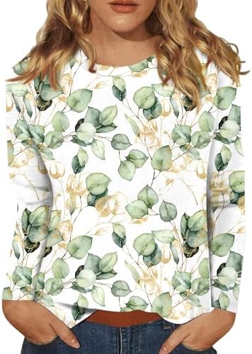 Blouses & Button-Down Shirts | Womens  Tops Casual Trendy Dressys Top Crew Neck Floral Print Graphic Elegant’s Long Sleeve Shirt Blouses & Button-Down Shirts Blouses & Button-Down Shirts