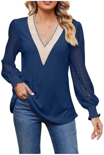 Blouses & Button-Down Shirts | Womens  Tops Trendy Fall Long Sleeve Shirts Long Sleeve Mesh Tops Fors Denim Shirt Blouses & Button-Down Shirts Blouses & Button-Down Shirts