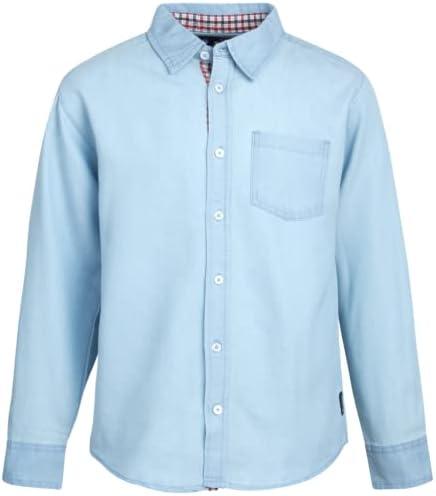 Boys’ Tops, Tees & Shirts | Babys  Shirt – Casual Long Sleeve Button Down Collared Shirt – Button Down Shirt With Chest Pocket For (8-18) Babys Babys