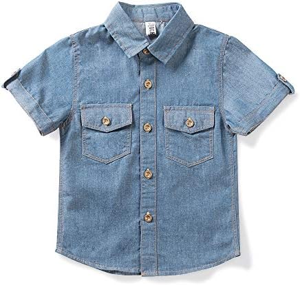 Boys’ Tops, Tees & Shirts | Babys  Short Sleeve Button Down Shirts Lightweight Denim Western Tops Babys Babys