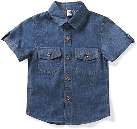 Boys’ Tops, Tees & Shirts | Babys  Short Sleeve Denim Button Down Lightweight Shirt Summer Babys Babys