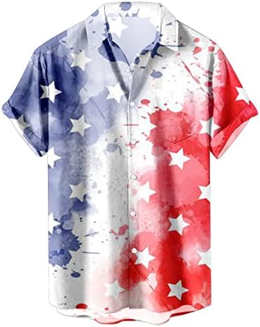 Button-Down Shirts | Mens  4Th Of July Shirts Amercian Flag Short Sleeve Button Down Print Short Sleeve Patriotic Hawaiian Shirts Button-Down Shirts Button-Down Shirts