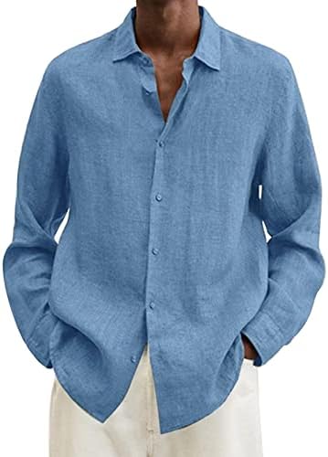 Button-Down Shirts | Mens  Casual Button Down Long Sleeve Shirts Cotton Linen Beach Yoga Regular-Fit Button Up Work Chambray Shirt Button-Down Shirts Button-Down Shirts