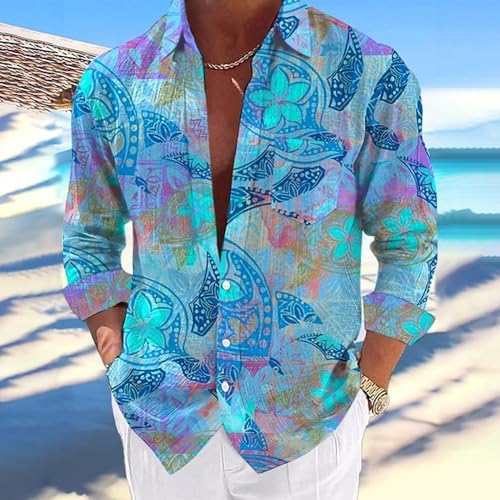 Button-Down Shirts | Mens  Casual Summer Beach Shirt Lapel Cotton Solid Color Pocket Long Sleeve Shirt Top Casual Button Down Shirts Long Sleeve Mens Button-Down Shirts Button-Down Shirts