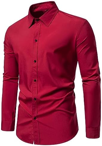 Button-Down Shirts | Mens  Cotton Linen Shirts Long Sleeve Casual Button Down Shirt Breathable Dress Shirts Turn-Down Collar Blouses Top Button-Down Shirts Button-Down Shirts