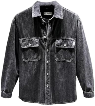 Button-Down Shirts | Mens  Denim Shirt Casual Fashion Cotton Long-Sleeved Denim Shirt Casual Daily Work Tops Button-Down Shirts Button-Down Shirts