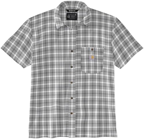 Button-Down Shirts | Mens  Force Sun Defender Relaxed Fit Lightweight Short-Sleeve Plaid Shirt Button-Down Shirts Button-Down Shirts