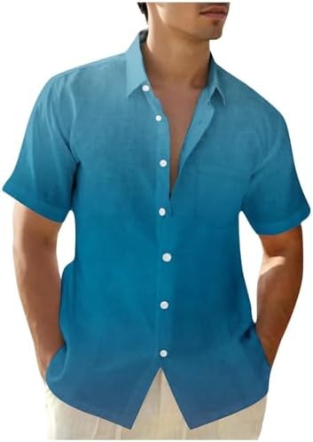 Button-Down Shirts | Mens  Hawaiian Vacation Button Down Shirts Gradient Lapel Short Sleeve Shirts Summer Lightweight Casual Beach Tops Button-Down Shirts Button-Down Shirts