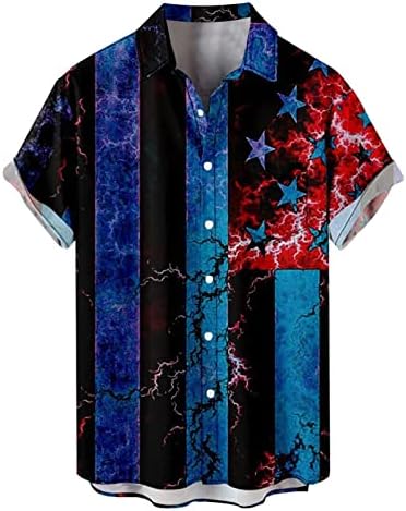 Button-Down Shirts | Mens  Patriotic Hawaiian Shirts Short Sleeve Button Down Shirts Fashion Lapel Button Bowling Hawaiian Casual Shirt Button-Down Shirts Button-Down Shirts