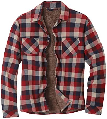 Button-Down Shirts | Mens  Plaid Flannel Shirts Plaid Print Lapel Button Down Pocket Long Sleeve Shirt Flannel Casual Plaid Jacket Button-Down Shirts Button-Down Shirts