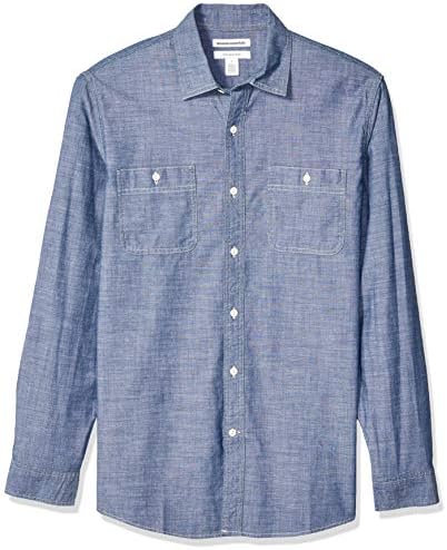 Button-Down Shirts | Mens  Regular-Fit Long-Sleeve Chambray Shirt Button-Down Shirts Button-Down Shirts