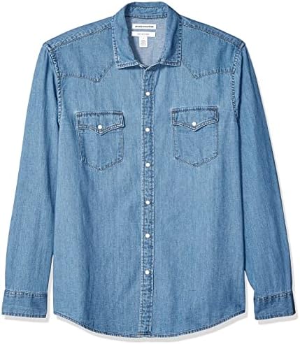 Button-Down Shirts | Mens  Regular-Fit Long-Sleeve Denim Shirt Button-Down Shirts Button-Down Shirts