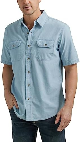 Button-Down Shirts | Mens  Short Sleeve Classic Woven Shirt Button-Down Shirts Button-Down Shirts