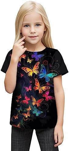 Girls’ Tops, Tees & Blouses | Babys  Toddler Shirt Short Sleeve Trendy Funny Tee Blouse Butterflies Print Youth Shirts Summer Casual Tops Babys Babys