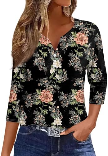 Tops, Tees & Blouses | Womens  Button Down Shirts’s Spring Autumn Casual Double Pocket Split Long Sleeve Sleeve T-Shirt Half Button V Clothing Tops, Tees & Blouses