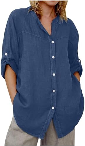 Tops, Tees & Blouses | Womens  Casual Button Down Denim Shirt Long Sleeve Oversized Boyfriend Chambray Jean Blouse Fashion Vintage Western Cowgirl Top Clothing Tops, Tees & Blouses