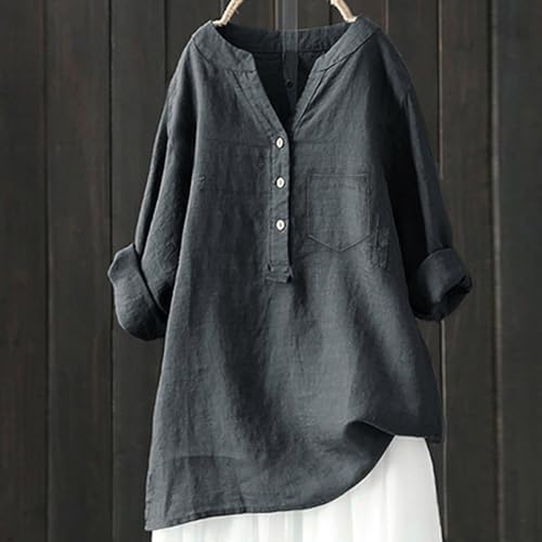 Tops, Tees & Blouses | Womens  Casual V Neck Button Down Shirts For Sleeve Collar Casual’s Shirt’s Shirt Linen Shirts Clothing Tops, Tees & Blouses