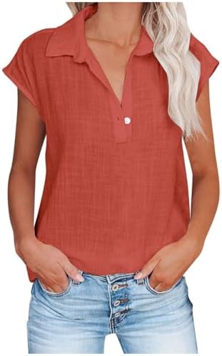 Tops, Tees & Blouses | Womens  Cotton Linen Cap Sleeve T-Shirt’s Spring Autumn Casual Double Pocket Cotton Linen Blouse Tops 3/4 Clothing Tops, Tees & Blouses