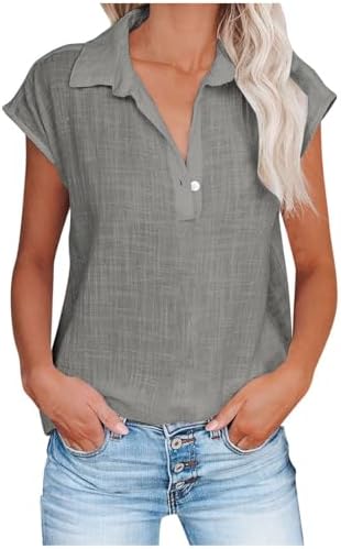 Tops, Tees & Blouses | Womens  Cotton Linen Henley Shirts Linen Shirts For With Pockets Long Sleeve Button Down Tunic Tops Lounge Clothing Tops, Tees & Blouses