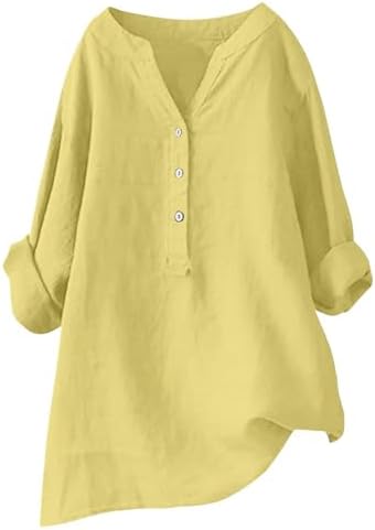 Tops, Tees & Blouses | Womens  Cotton Linen Shirts For 2024 Color Medium Sleeve Collar Casual’s Shirt’s Shirt Button Down Clothing Tops, Tees & Blouses