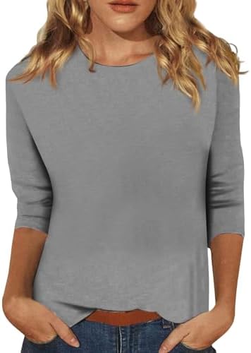 Tops, Tees & Blouses | Womens  Crew Neck 3/4 Sleeve T Shirt Summer Casual Solid/Color Block Tops Loose Fit Basic Tops Work Blouses Clothing Tops, Tees & Blouses