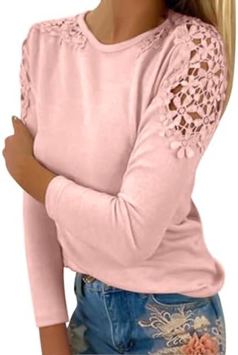 Tops, Tees & Blouses | Womens  Fall Shirts For 224 Trendy Crew Neck Long Sleeves Blouses Tops Dressy Casual Lace Floral Shoulder Basic Shirt Clothing Tops, Tees & Blouses