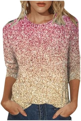 Tops, Tees & Blouses | Womens  Fashion Round Neck Floral Print Button Casual Loose 3/4 Sleeve 7/4 Sleeve Shirt Tshirt Tops Extra Clothing Tops, Tees & Blouses