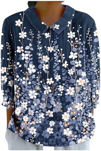 Tops, Tees & Blouses | Womens  Gauzee Tops Tops Summer Casual V Neck Tshirt Ladies 224 Floral Print Summer Cotton And Linen Tops For Clothing Tops, Tees & Blouses