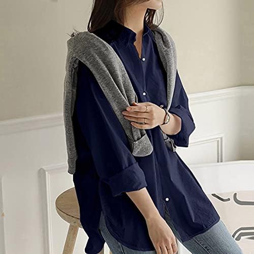 Tops, Tees & Blouses | Womens  Generic Linen Shirts For 224 Long Sleeve Big Drop Collar Loose Draw Pleated Two Tops Shirts Tops For Clothing Tops, Tees & Blouses