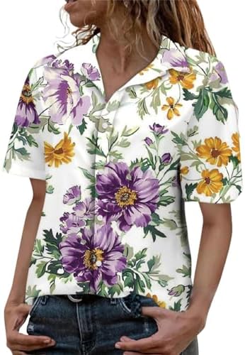 Tops, Tees & Blouses | Womens  Hawaiian Button Up Shirts For Funny Hawaiian Floral Print Shirts Blouses Cute Tropical Holiday Beach Shirts Clothing Tops, Tees & Blouses