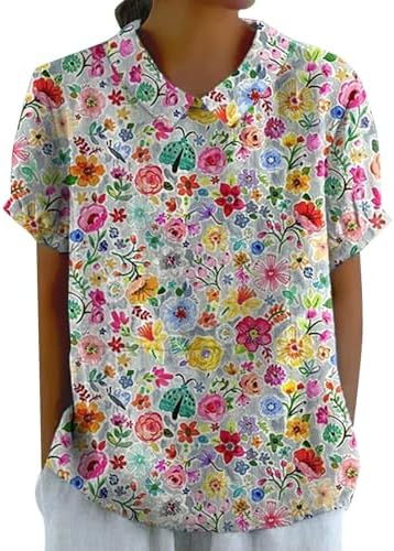 Tops, Tees & Blouses | Womens  Linen Shirts 224 Autumn Casual Linen Shirts For Floral Graphic 3/4 Long Sleeve Blouses For Autumn Clothing Tops, Tees & Blouses