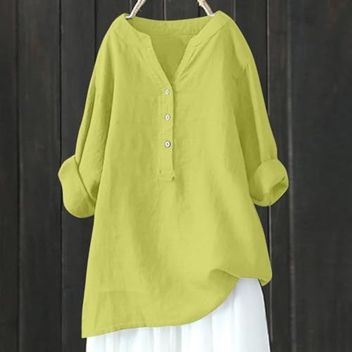 Tops, Tees & Blouses | Womens  Oversized Linen Shirts For 3/4 Sleeve V-Neck Spring Summer Blend Tee Shirts Summer Fashion Blouse Clothing Tops, Tees & Blouses