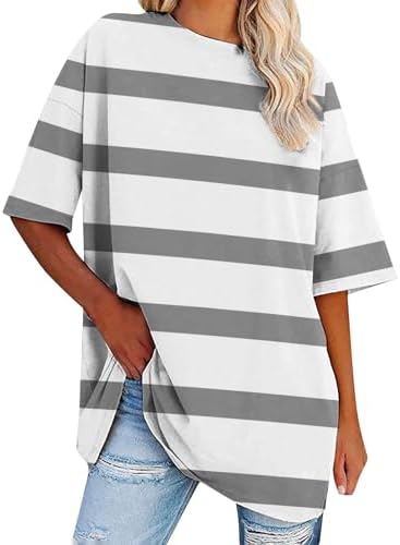 Tops, Tees & Blouses | Womens  Oversized Stripe Graphic Tops Casual Loose Short Sleeve Shirts Summer Color Block Fashion Blouses Tees Clothing Tops, Tees & Blouses