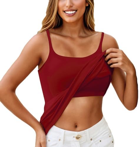 Tops, Tees & Blouses | Womens  Palavers Tank Tops With Built In Bras Summer Plus Size Padded Workout Tops Casual Crew Neck Sleeveless Camisole Clothing Tops, Tees & Blouses