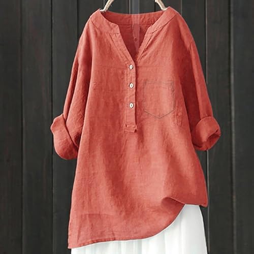 Tops, Tees & Blouses | Womens  Short Sleeve Cotton Linen Shirts Medium Sleeve Collar Casual’s Shirt’s White Button Down Shirt Clothing Tops, Tees & Blouses