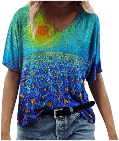 Tops, Tees & Blouses | Womens  Short Sleeve Shirts For’s Summer Casual Fashion Printed Top V-Neck Loose Soft Short Sleeve T-Shirt Clothing Tops, Tees & Blouses