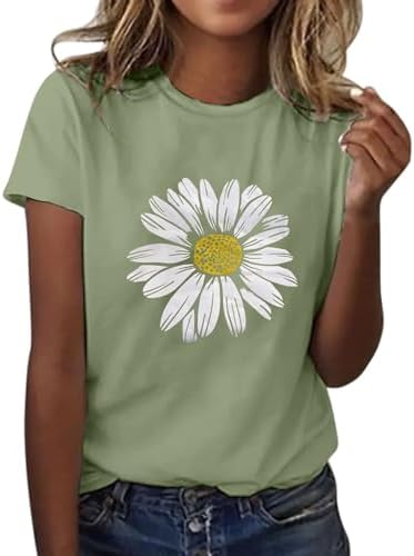 Tops, Tees & Blouses | Womens  Sunflower Tops For 224 Fashion Crewneck Short Sleeve Boho Vacation Graphic Tees Summer Casual Plus Sizes Tops Clothing Tops, Tees & Blouses