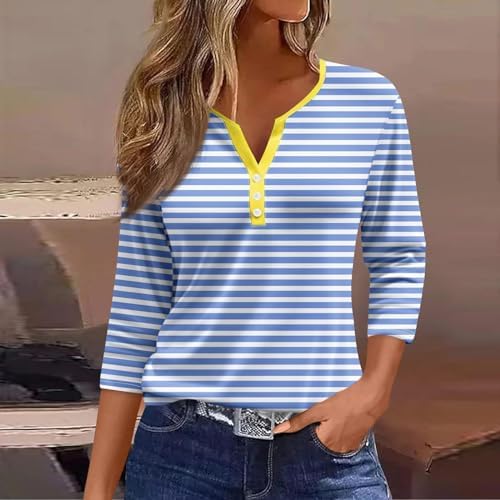 Tops, Tees & Blouses | Womens  Sweaters For Up Three Quarter Sleeve Solid Color T Shirt Shirt Top Striped Sweatshirt 4Th Of Clothing Tops, Tees & Blouses