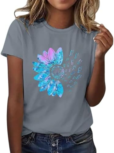 Tops, Tees & Blouses | Womens  T Shirts Plus Size Tops Going Out Shirts Summer Tshirts Short Sleeve Blouses Short Sleeve Sunflower Print Clothes Clothing Tops, Tees & Blouses