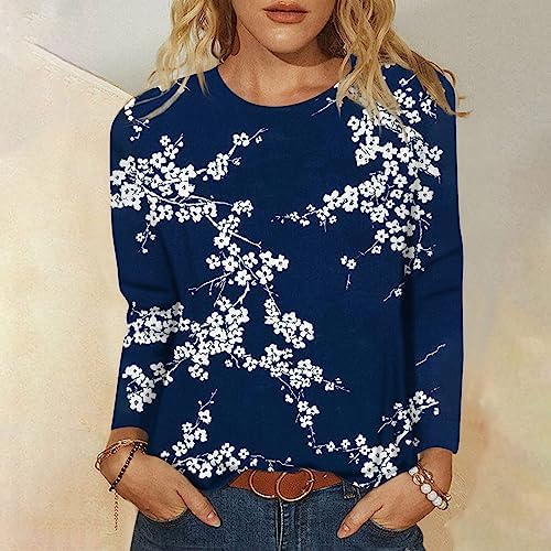 Tops, Tees & Blouses | Womens  Blouses For Long Sleeve Printed Tunic Tops Crew Neck Basic Blouses Casual Loose Fit Fall T-Shirts Clothing Tops, Tees & Blouses